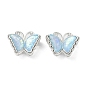 Brass Micro Pave Cubic Zirconia Beads, Long-Lasting Plated, Cadmium Free & Nickel Free & Lead Free, Butterfly