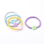 Opaque Acrylic Stretch Beaded Bracelets for Kids, Flower