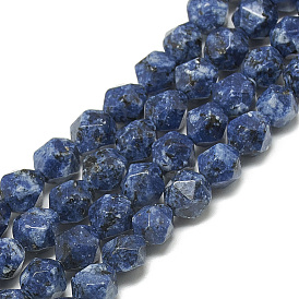 Fils de jaspe sésame / jaspe kiwi synthétiques, facette, ronde