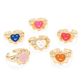 Манжеты с латунной эмалью, открытые кольца, долговечный, цветок, золотые