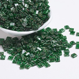 Perles miyuki tila, perles de rocaille japonais, 2-trou, couleurs transparentes picasso