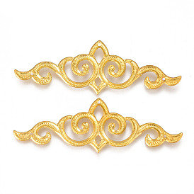 Iron Filigree Joiners Links, Etched Metal Embellishments