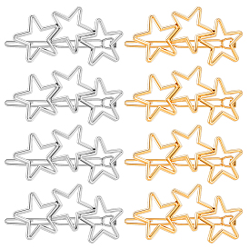 8 шт. 2 цветные заколки для волос в форме звезды из сплава железа и цинка