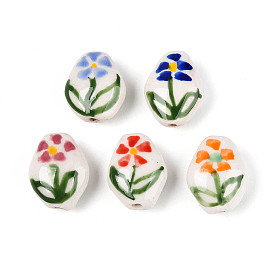 Фарфоровые бусины ручной работы, пастельный фарфор, самородки и цветы