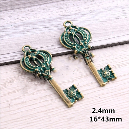 Accessoires de pendentifs en alliage, bricolage pour la fabrication de bijoux, clé rétro, sans cadmium et sans plomb