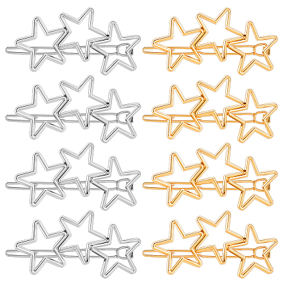 8 шт. 2 цветные заколки для волос в форме звезды из сплава железа и цинка