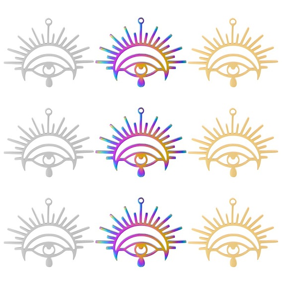 Stainless Steel Pendants, Evil Eye Charms