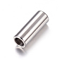 304 Stainless Steel Magnetic Clasps with Glue-in Ends, Ion Plating (IP), Column, 16x6mm, Hole: 4mm