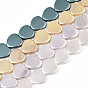 Electroplate Natural Shell Beads Strands, Heart