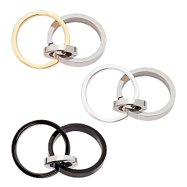 Unicraftale 3Pcs 3 Color 304 Stainless Steel Interlocking Ring Pendants