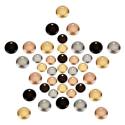 40 шт. 2 размер 4 цвета вакуумное покрытие pvd 304 подвески-куполы из нержавеющей стали, плоский круглый с изогнутым