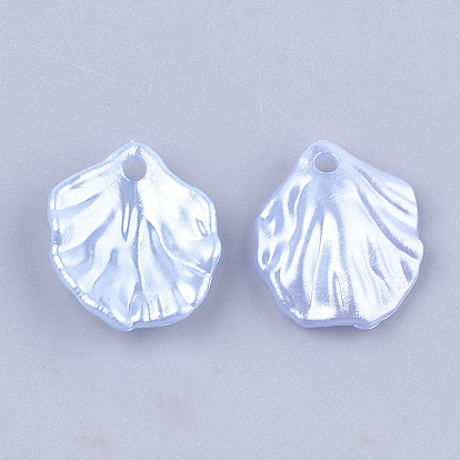 Acrylic Imitation Pearl Pendants, Leaf