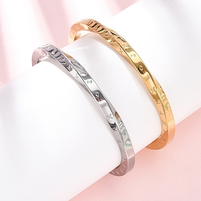 304 браслеты-манжеты из нержавеющей стали для мужчин и женщин, скрученный