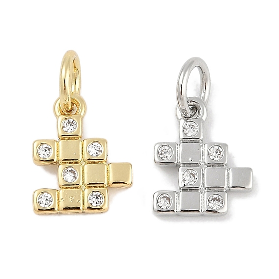 Латунные микро проложить кубического циркония подвески, головоломки-очарования, без свинца и без кадмия, долговечный, стойки покрытие, с целью перехода в кольце