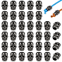 50Pcs Alloy European Beads, Skull, Large Hole Beads