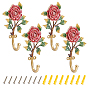 Alloy Enamel Hook Hangers, Wall Mounted Hooks, with Screw