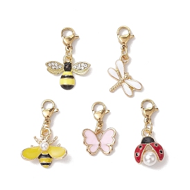 Insect Alloy Enamel Pendant Decoration, Lobster Clasp Charms for Bag, Key Chain Ornaments