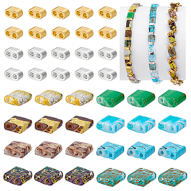 Наборы для изготовления ювелирных изделий своими руками, включая 160шт. 2-дырочных стеклянных бисеринок, 60шт. гальванизированные немагнитные синтетические гематитовые бусины