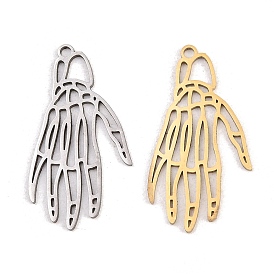 Хэллоуин 201 из нержавеющей стали подвески, амулеты в виде скелетных рук