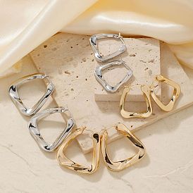 Шикарные минималистичные элегантные серьги-кольца в форме буквы U из сверкающей латуни, модная бижутерия