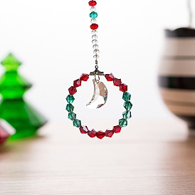 Décorations pendantes en perles de verre de Noël, pour les décorations suspendues au sapin de Noël