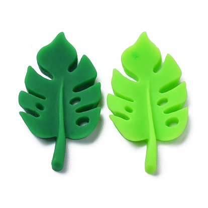 Opaque Resin Cabochons, for DIY Decoration, Leaf