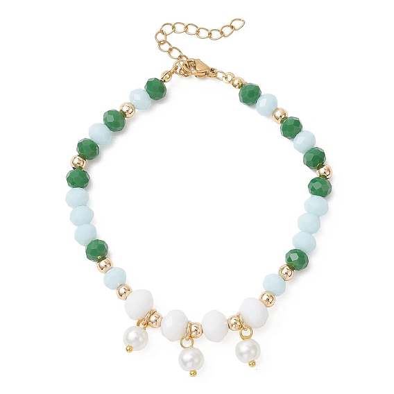 Регулируемые браслеты из стеклянных жемчужин, 304 нержавеющая сталь застежка когтя омара