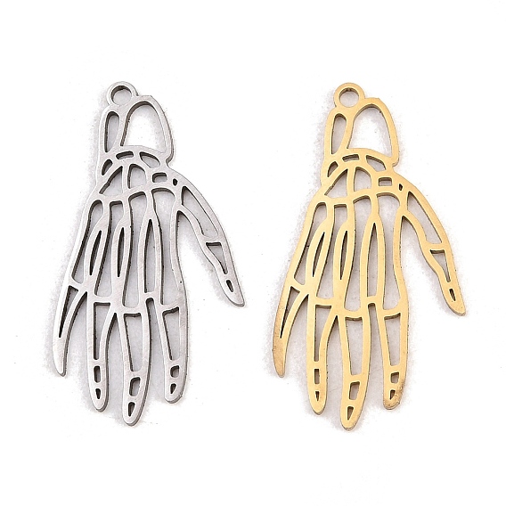Хэллоуин 201 из нержавеющей стали подвески, амулеты в виде скелетных рук