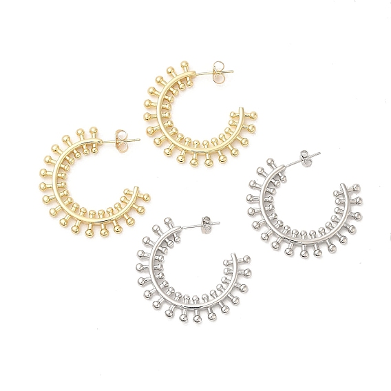 Латунные серьги-гвоздики-солнце, полукруглые серьги для женщин