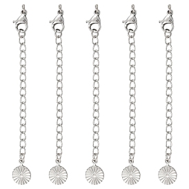 5шт 304 удлинитель цепи из нержавеющей стали, концевые цепи с застежками-карабинами и язычками для солнцезащитных цепочек