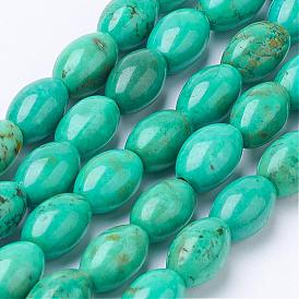 Natural Howlite Bead Strands, Dyed, Oval