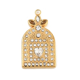 304 pendentifs en acier inoxydable avec strass en cristal, maison en forme d'arche avec des charmes en forme de cœur