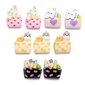 Подвески из смолы в виде животных из мультфильмов, с платиновым шлейфом