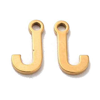 Ion Plating(IP) 304 Stainless Steel Charms, Laser Cut, Random Letter A~Z Charm