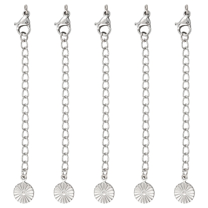 5шт 304 удлинитель цепи из нержавеющей стали, концевые цепи с застежками-карабинами и язычками для солнцезащитных цепочек