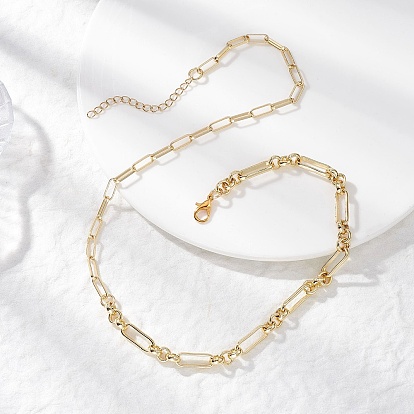 Латунные цепочки-скрепки и прямоугольные звенья для женщин