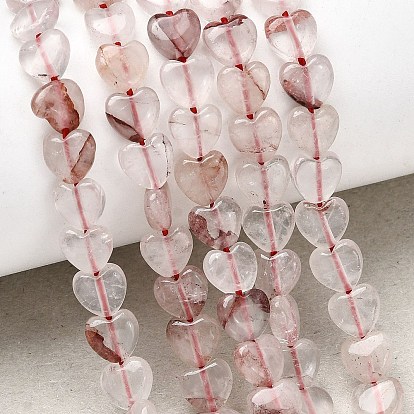 Натуральный гематоидный кварц / нитки из железистого кварца, сердце