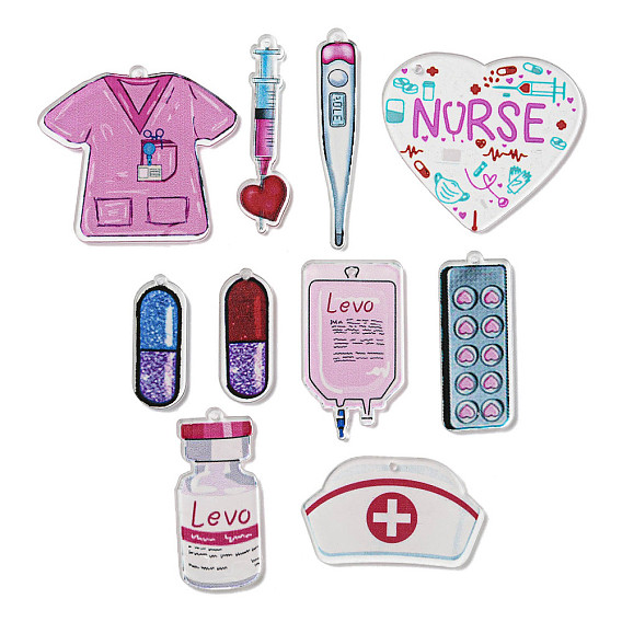 Подвески из прозрачного акрила с принтом