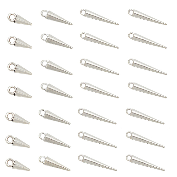 90Pcs 3 Style Alloy Charms, Cone Charm