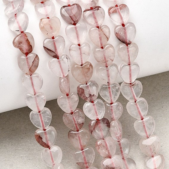 Натуральный гематоидный кварц / нитки из железистого кварца, сердце