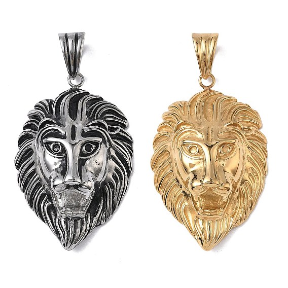 304 из нержавеющей стали большие кулоны, очарование головы льва