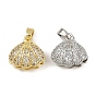 Латунные микро проложить кубического циркония подвески, без кадмия и без свинца, подвески в форме ракушек, с искусственным жемчугом
