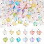 100Pcs Acrylic Pendants, Butterfly, with Golden Foil and Brass Findings