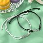 Корейский воском полиэстер шнур регулируемые браслеты, сплав музыкальные ноты звенья браслеты для женщин мужчин