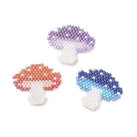 3Pcs 3 Colors Handmade Japanese Seed Beads, Loom Pattern, Mushroom