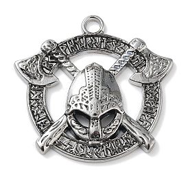 Tibetan Style Alloy Pendants, Crossed Axe Helmet Charm