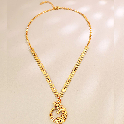 Модные элегантные латунные ожерелья с подвеской в виде листа для женщин