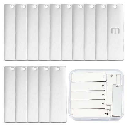 201 подвески из нержавеющей стали, пустая бирка с зеркальной полировкой, прямоугольные