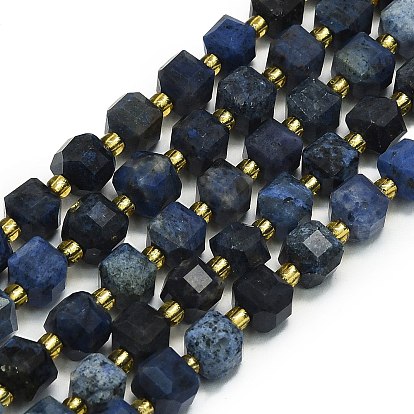 Натуральный голубой агат бисер нитей, граненые, кубические