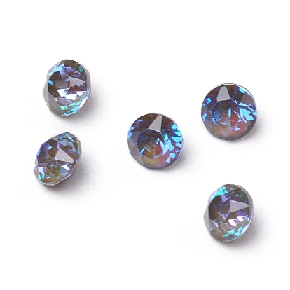 Glass Rhinestone Cabochons, Pointed Back, Diamond